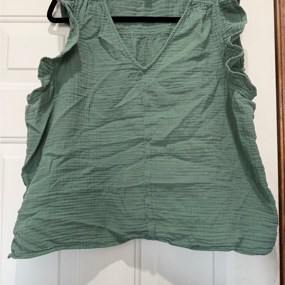 Old Navy Textured Green Blouse